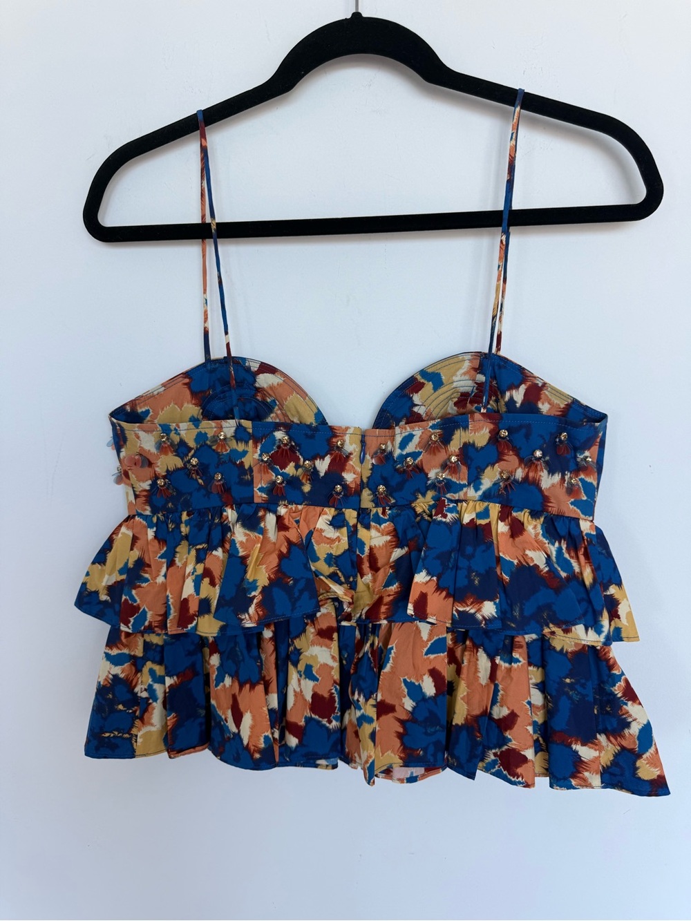 Ulla Johnson Embellished Lucia Tiered Ruffle Top in Wildflower size 6 - Picture 6 of 9